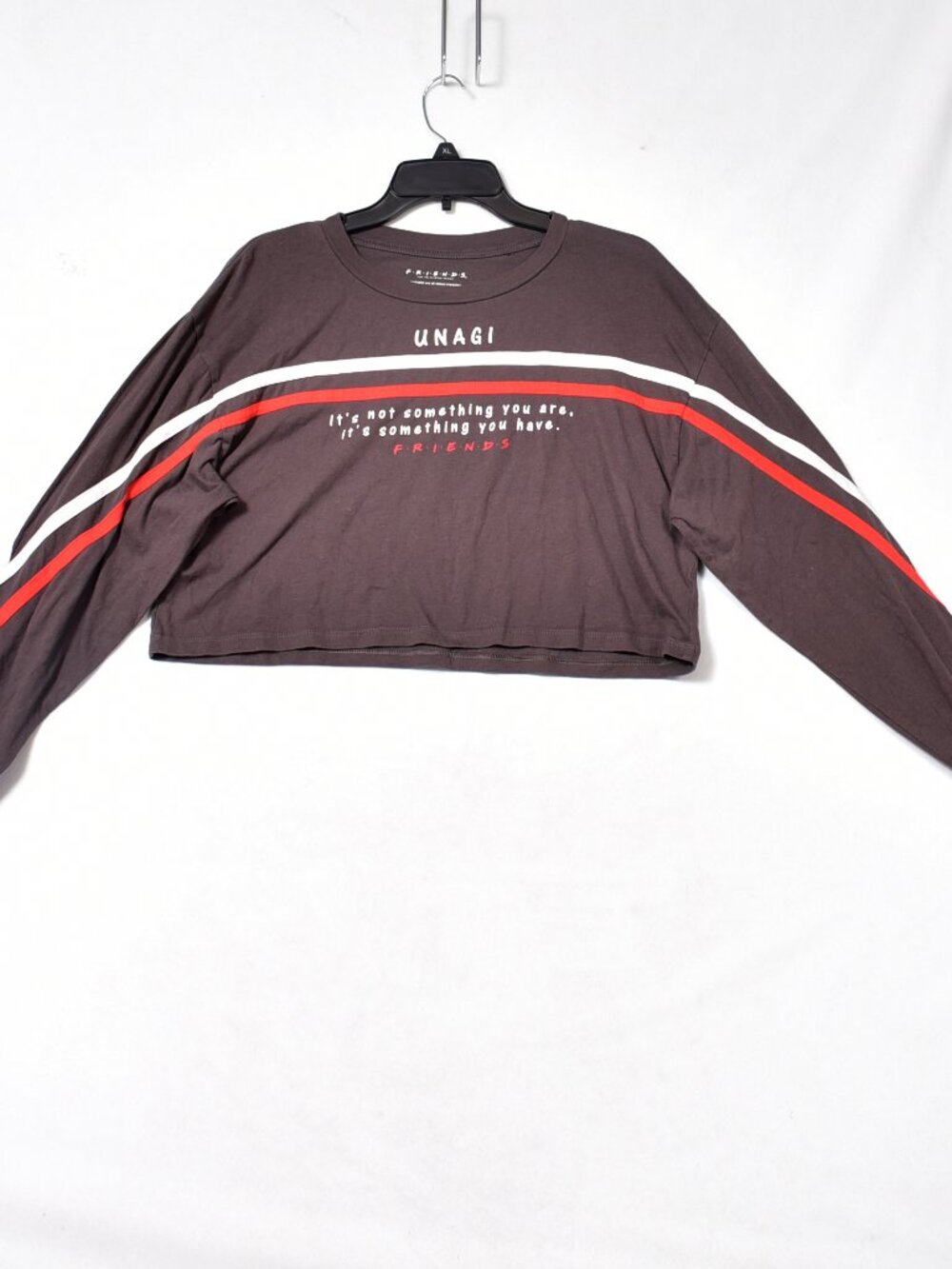 FRIENDS TV Show Unagi Cropped Long Sleeve Tee 90s Sitcom Size Large